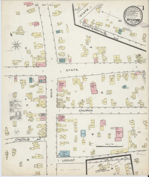Pittsford New York 1885 - Fire Insurance Index - Old Map Reprint