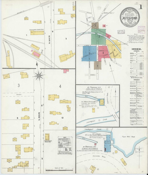 Pittsford New York 1905 - Fire Insurance Index - Old Map Reprint