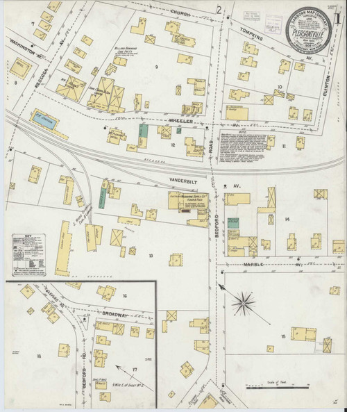 Pleasantville New York 1904 - Fire Insurance Index - Old Map Reprint