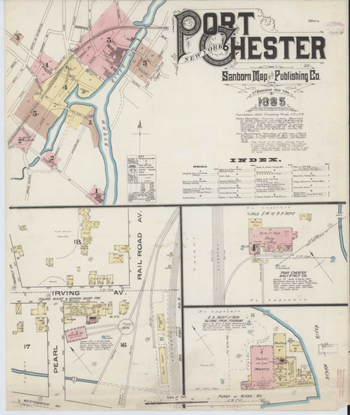 Port Chester New York 1885 - Fire Insurance Index - Old Map Reprint