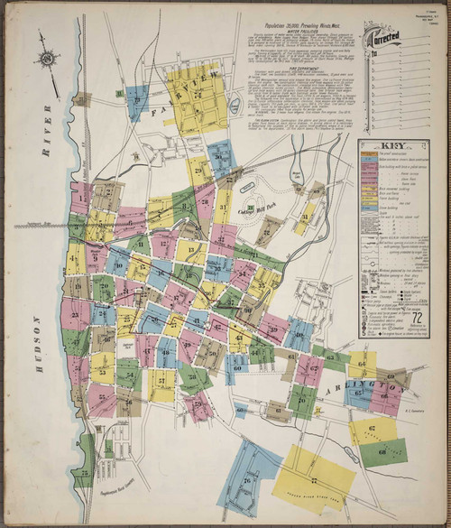Poughkeepsie New York 1913 - Fire Insurance Index - Old Map Reprint