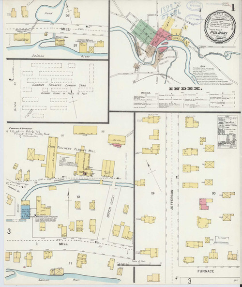 Pulaski New York 1898 - Fire Insurance Index - Old Map Reprint