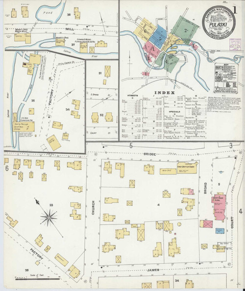 Pulaski New York 1906 - Fire Insurance Index - Old Map Reprint