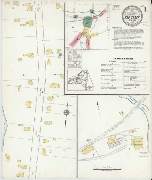 Red Creek New York 1917 - Fire Insurance Index - Old Map Reprint