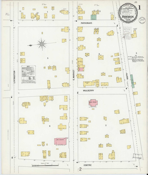 Rhinebeck New York 1900 - Fire Insurance Index - Old Map Reprint