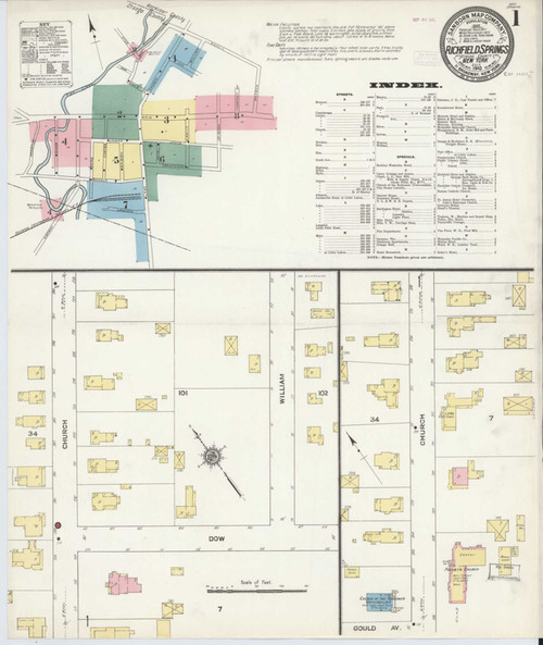 Richfield Springs New York 1910 - Fire Insurance Index - Old Map Reprint