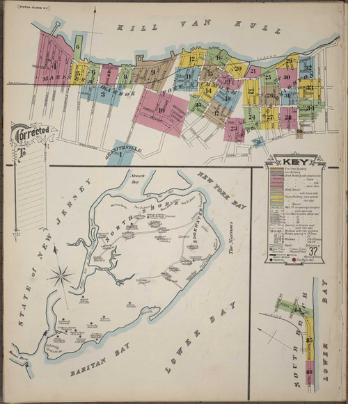 Staten Island (Borough Of Richmond) New York 1898 - Fire Insurance Index - Old Map Reprint