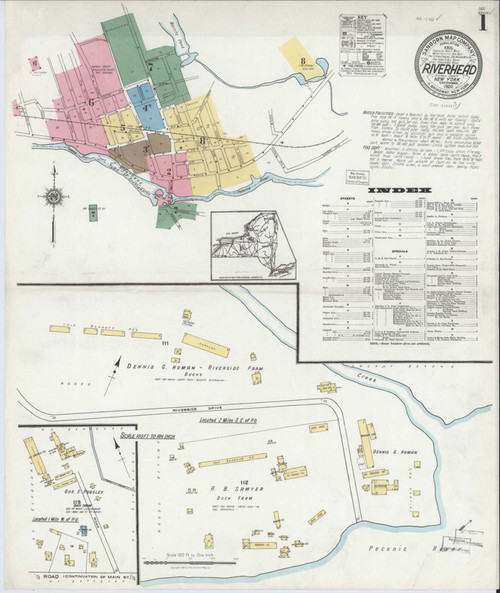 Riverhead New York 1920 - Fire Insurance Index - Old Map Reprint