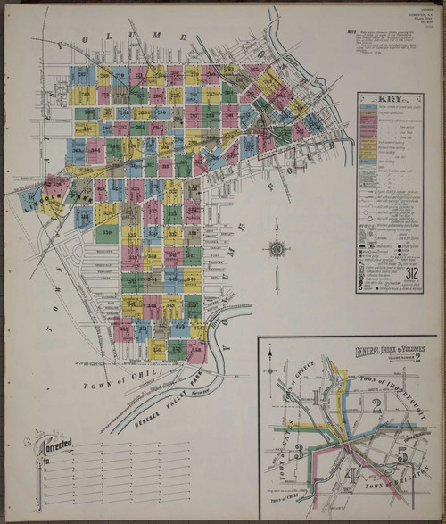 Rochester New York 1912 V3 - Fire Insurance Index - Old Map Reprint