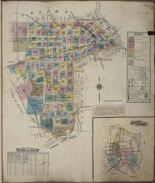 Rochester New York 1950 V3 - Fire Insurance Index - Old Map Reprint