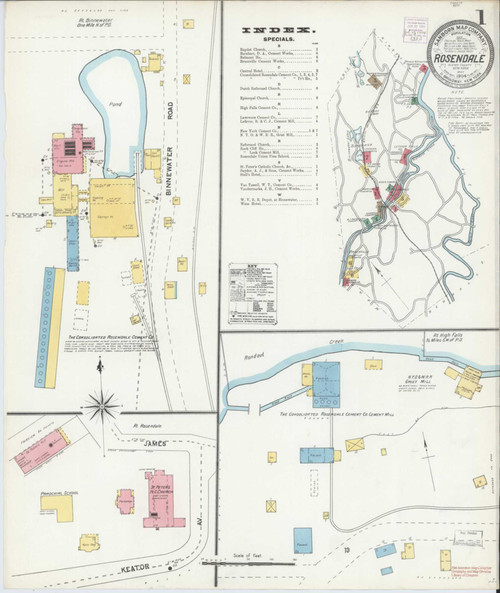 Rosendale New York 1904 - Fire Insurance Index - Old Map Reprint