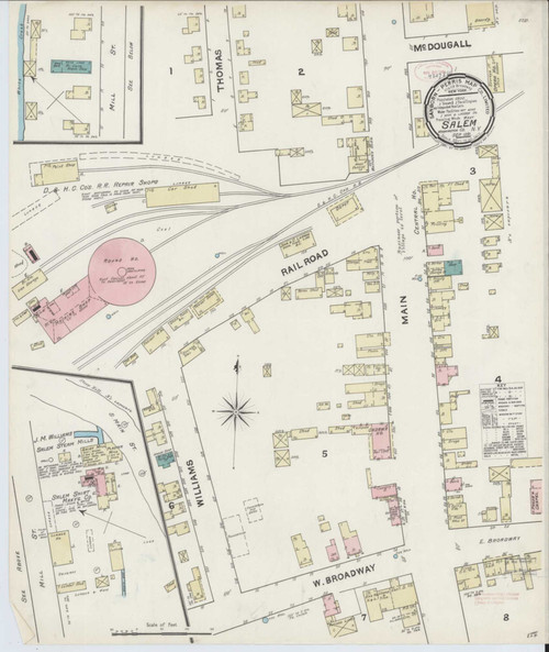 Salem New York 1891 - Fire Insurance Index - Old Map Reprint