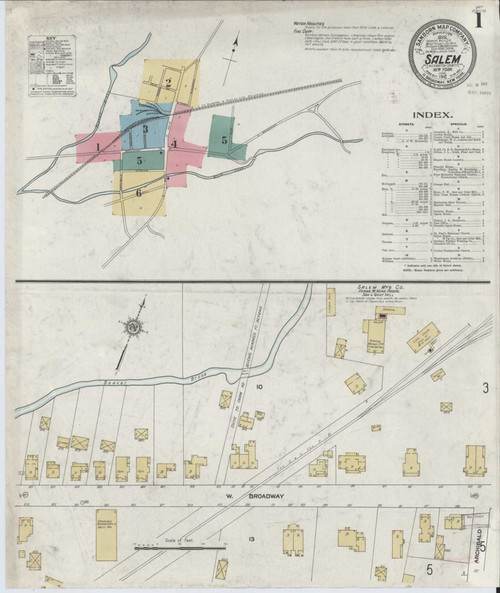 Salem New York 1912 - Fire Insurance Index - Old Map Reprint