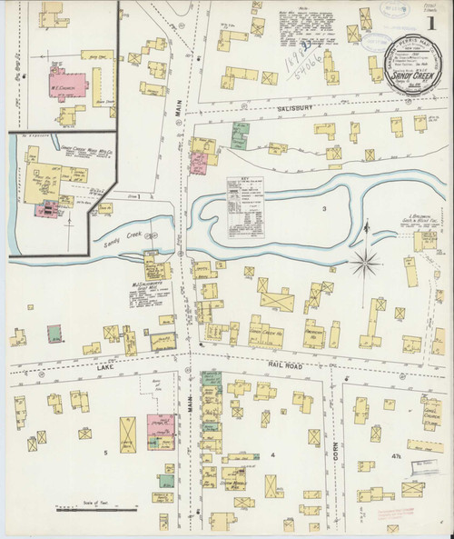Sandy Creek New York 1898 - Fire Insurance Index - Old Map Reprint
