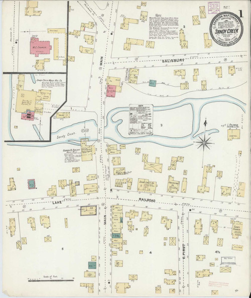 Sandy Creek New York 1906 - Fire Insurance Index - Old Map Reprint