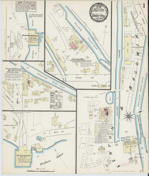 Sandy Hill New York 1884 - Fire Insurance Index - Old Map Reprint