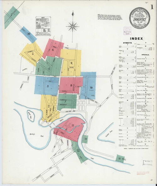 Saugerties New York 1904 - Fire Insurance Index - Old Map Reprint