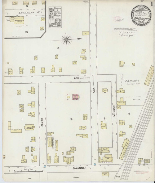 Savannah New York 1890 - Fire Insurance Index - Old Map Reprint