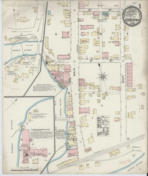 Schaghticoke New York 1891 - Fire Insurance Index - Old Map Reprint