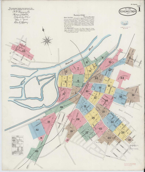 Schenectady New York 1894 - Fire Insurance Index - Old Map Reprint