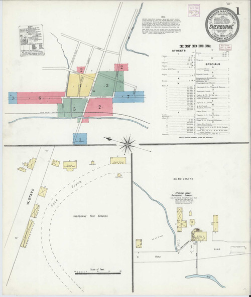 Sherburne New York 1906 - Fire Insurance Index - Old Map Reprint