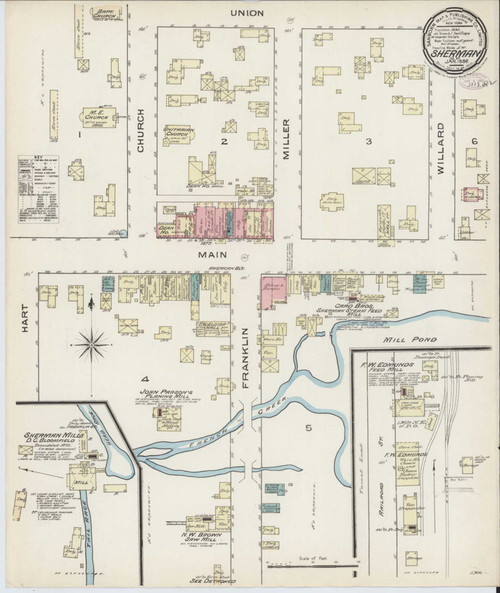 Sherman New York 1886 - Fire Insurance Index - Old Map Reprint