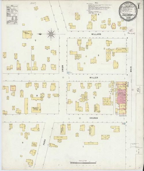 Sherman New York 1897 - Fire Insurance Index - Old Map Reprint