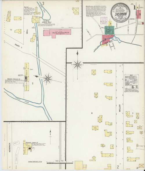 Sherman New York 1907 - Fire Insurance Index - Old Map Reprint
