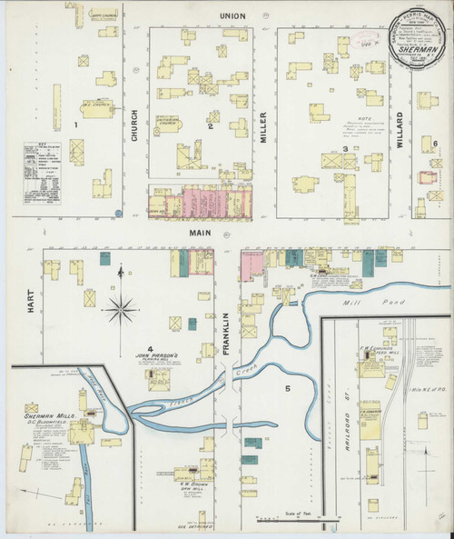 Sherman New York 1891 - Fire Insurance Index - Old Map Reprint
