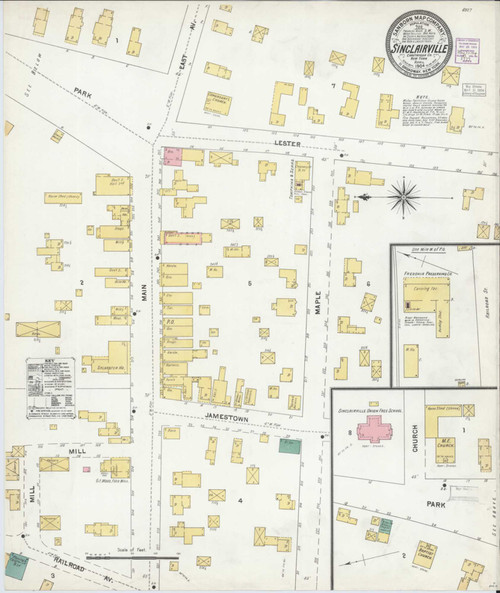 Sinclairville New York 1904 - Fire Insurance Index - Old Map Reprint