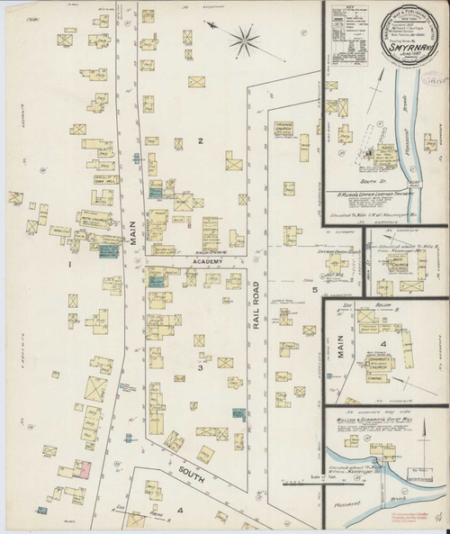 Smyrna New York 1887 - Fire Insurance Index - Old Map Reprint