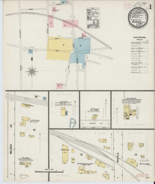 Sodus New York 1889 - Fire Insurance Index - Old Map Reprint
