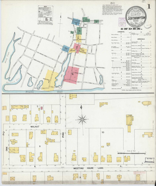 Southampton New York 1902 - Fire Insurance Index - Old Map Reprint