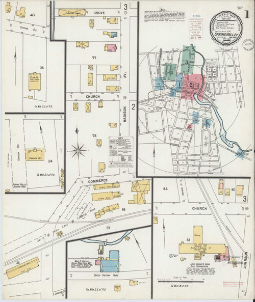 Spring Valley New York 1900 - Fire Insurance Index - Old Map Reprint