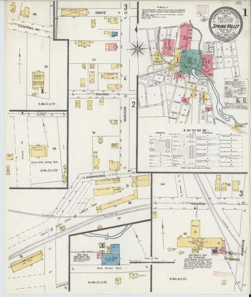 Spring Valley New York 1906 - Fire Insurance Index - Old Map Reprint