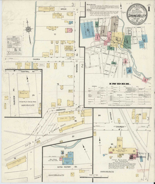 Spring Valley New York 1912 - Fire Insurance Index - Old Map Reprint