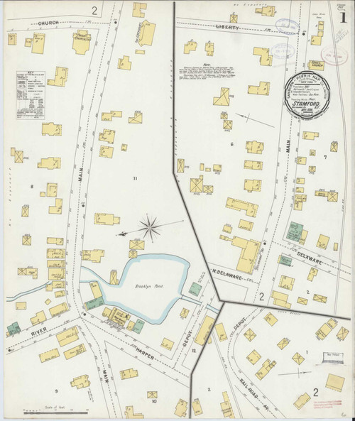 Stamford New York 1898 - Fire Insurance Index - Old Map Reprint