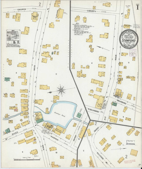 Stamford New York 1904 - Fire Insurance Index - Old Map Reprint