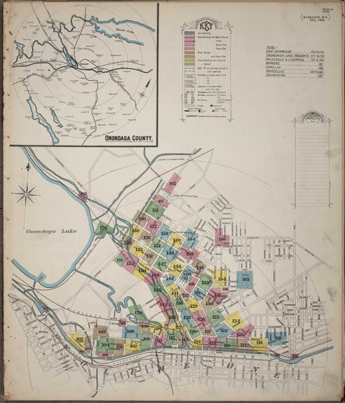 Syracuse New York 1892 V2 - Fire Insurance Index - Old Map Reprint