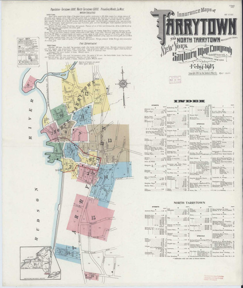 Tarrytown New York 1915 - Fire Insurance Index - Old Map Reprint