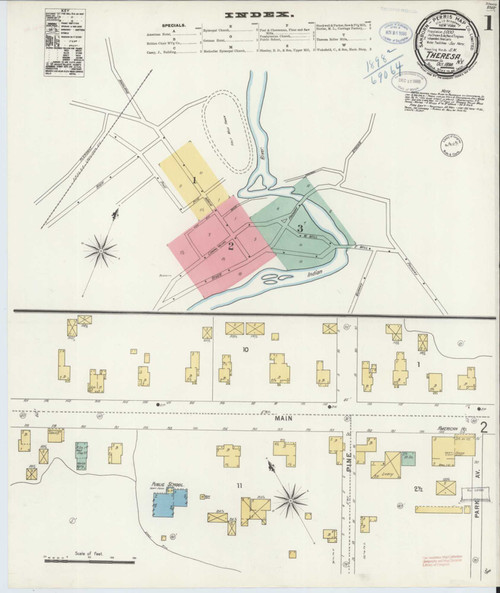 Theresa New York 1898 - Fire Insurance Index - Old Map Reprint