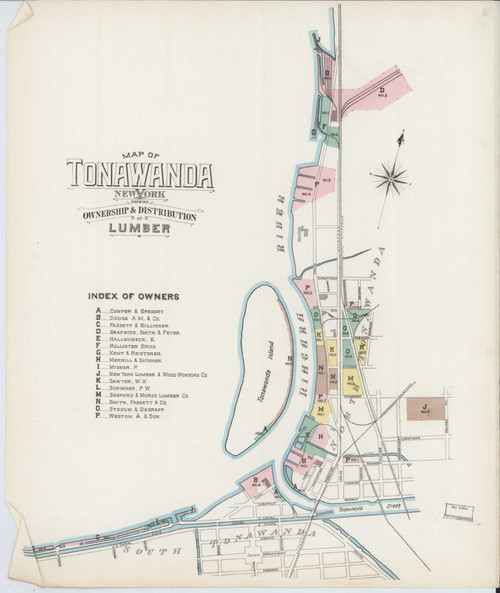 Tonawanda New York 1886 - Fire Insurance Index - Old Map Reprint