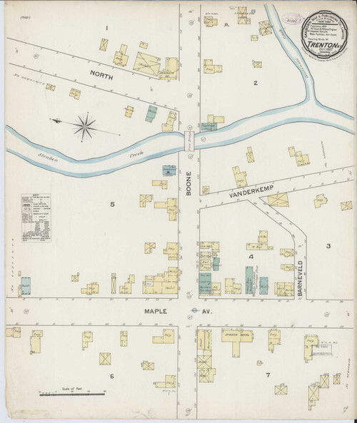 Trenton New York 1887 - Fire Insurance Index - Old Map Reprint