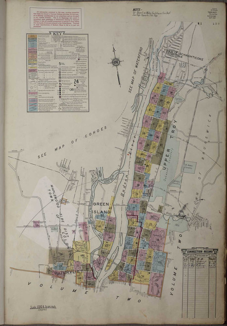 Troy New York 1951 V1 - Fire Insurance Index - Old Map Reprint