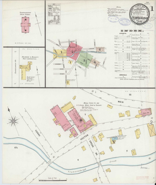 Trumansburg New York 1898 - Fire Insurance Index - Old Map Reprint