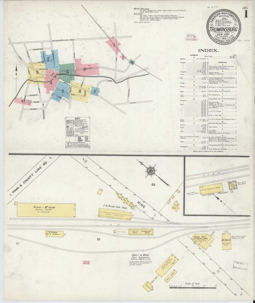 Trumansburg New York 1910 - Fire Insurance Index - Old Map Reprint