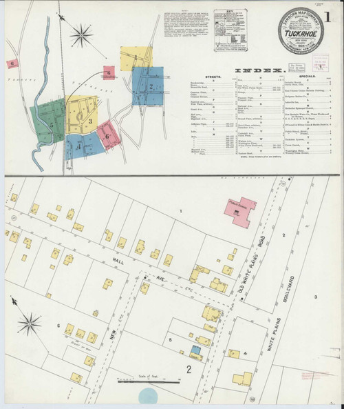 Tuckahoe New York 1904 - Fire Insurance Index - Old Map Reprint