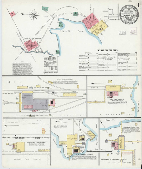 Tupper Lake New York 1903 - Fire Insurance Index - Old Map Reprint