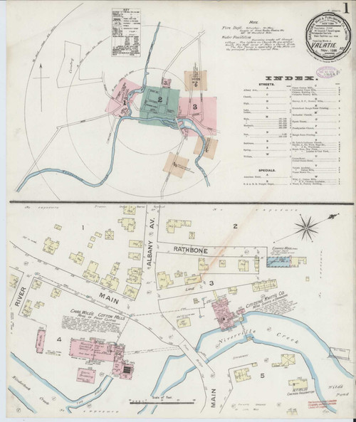 Valatie New York 1886 - Fire Insurance Index - Old Map Reprint