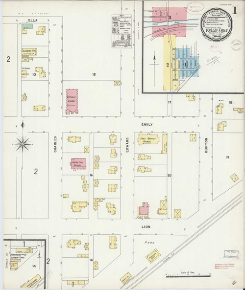 Valley Falls New York 1897 - Fire Insurance Index - Old Map Reprint